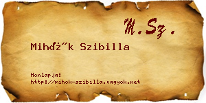 Mihók Szibilla névjegykártya